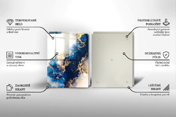 Üveg vágódeszka Absztrakció kékkel