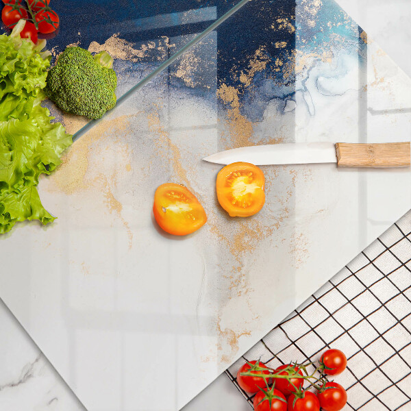 Üveg vágódeszka Absztrakció kékkel