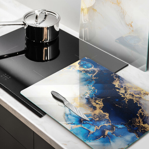Üveg vágódeszka Absztrakció kékkel