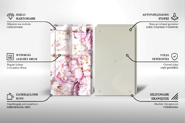 Üveg vágódeszka Bazsarózsa csokor