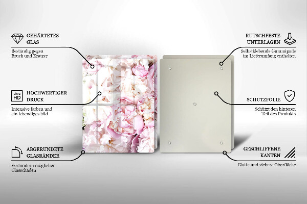 Üveg vágódeszka Bazsarózsa csokor