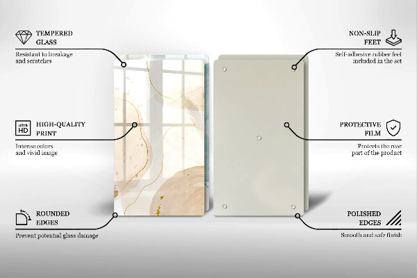 Üveg vágódeszka Világos bohó formák