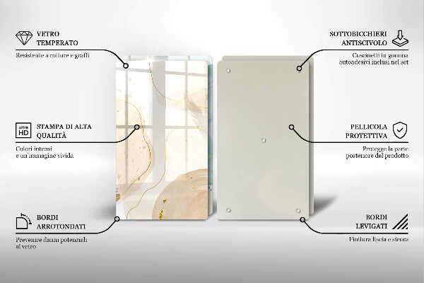 Üveg vágódeszka Világos bohó formák