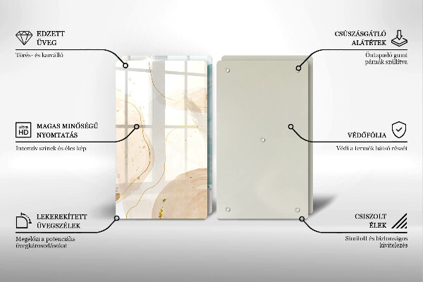 Üveg vágódeszka Világos bohó formák