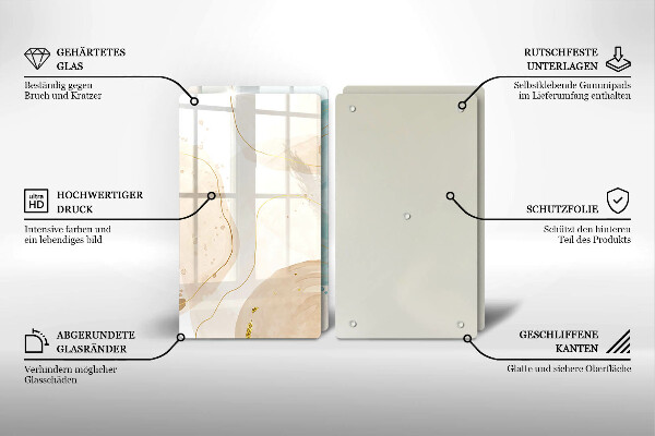 Üveg vágódeszka Világos bohó formák