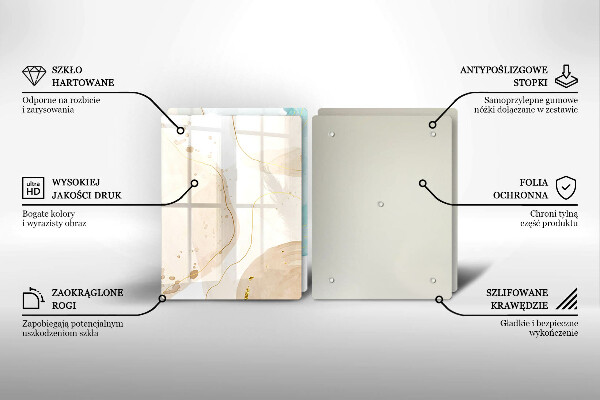 Üveg vágódeszka Világos bohó formák