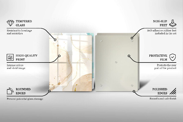 Üveg vágódeszka Világos bohó formák