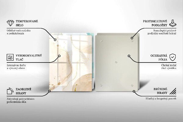 Üveg vágódeszka Világos bohó formák