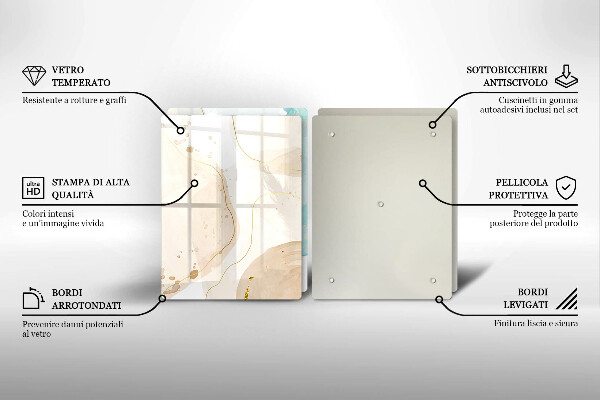 Üveg vágódeszka Világos bohó formák