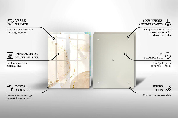 Üveg vágódeszka Világos bohó formák