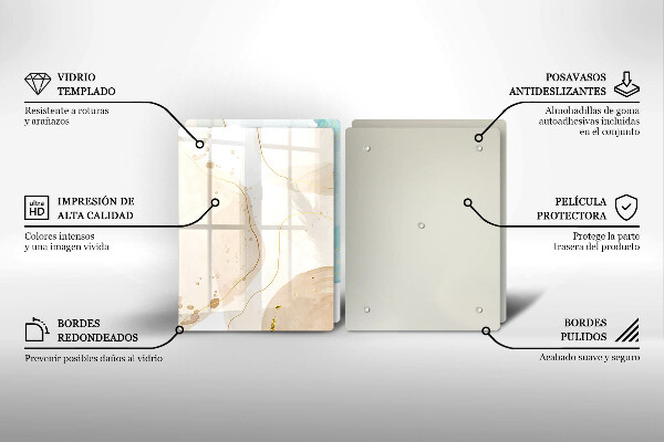 Üveg vágódeszka Világos bohó formák