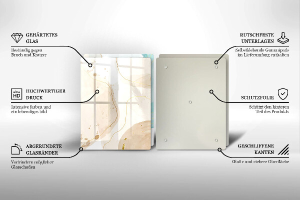 Üveg vágódeszka Világos bohó formák