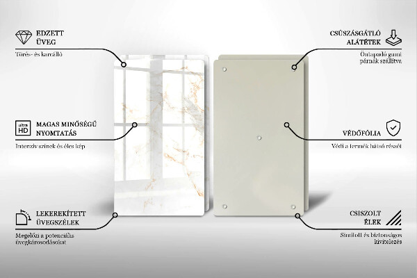 Üveg vágódeszka Elegáns márvány kő