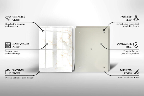 Üveg vágódeszka Elegáns márvány kő