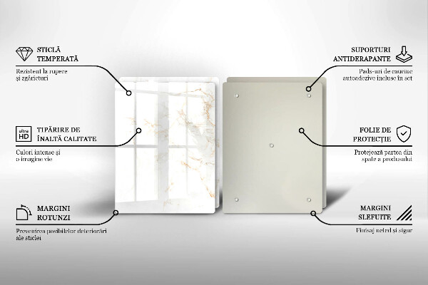 Üveg vágódeszka Elegáns márvány kő