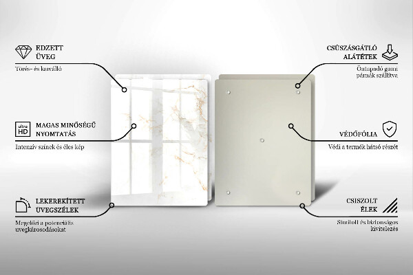 Üveg vágódeszka Elegáns márvány kő