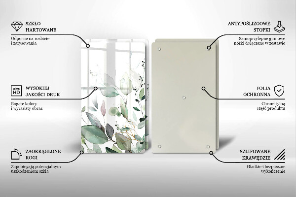 Üveg vágódeszka Akvarell növények