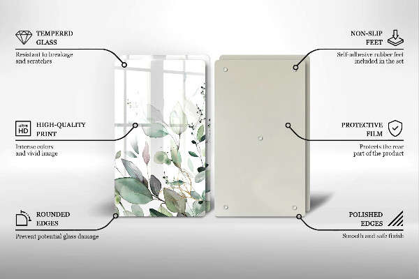 Üveg vágódeszka Akvarell növények