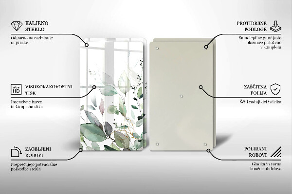 Üveg vágódeszka Akvarell növények