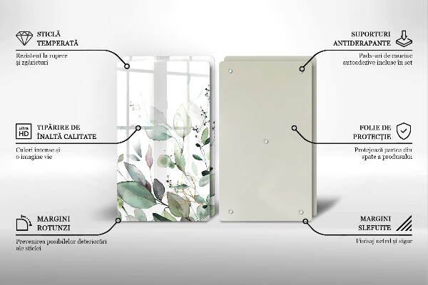 Üveg vágódeszka Akvarell növények