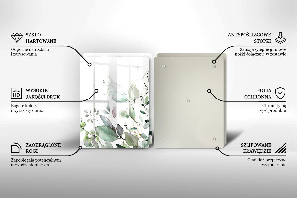 Üveg vágódeszka Akvarell növények