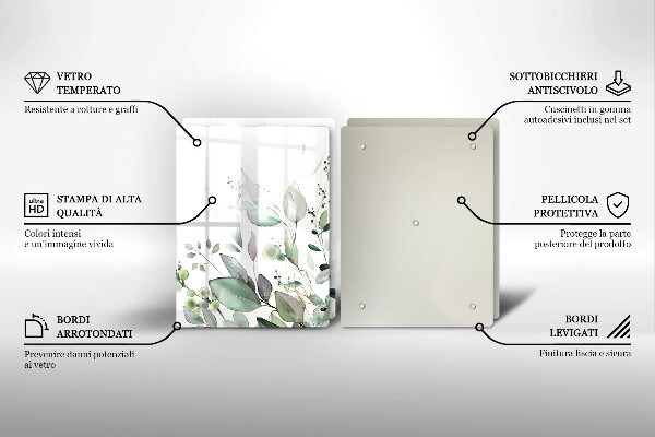 Üveg vágódeszka Akvarell növények