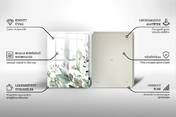 Üveg vágódeszka Akvarell növények