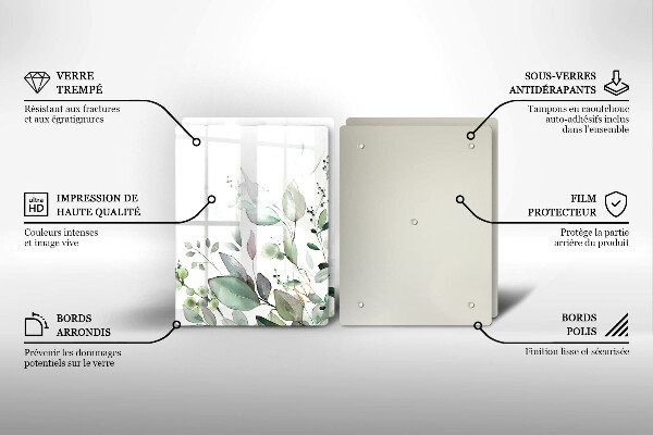 Üveg vágódeszka Akvarell növények