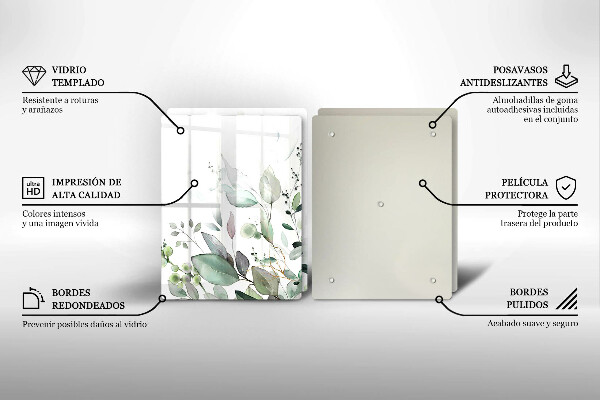 Üveg vágódeszka Akvarell növények