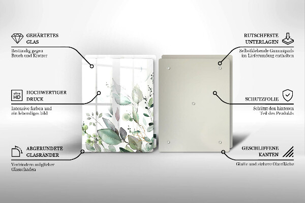 Üveg vágódeszka Akvarell növények