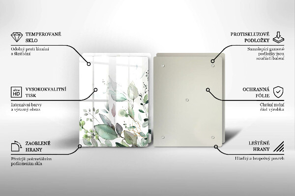 Üveg vágódeszka Akvarell növények