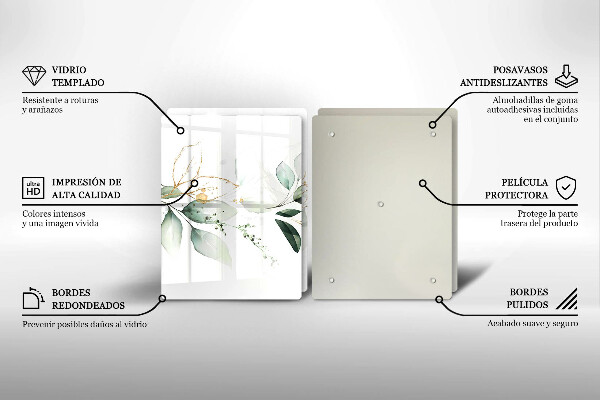 Üveg vágódeszka Akvarell levelek