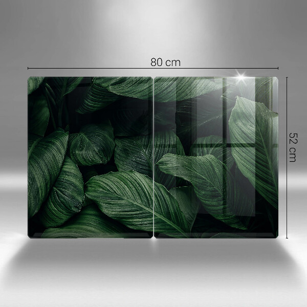 Üveg vágódeszka Sötét levelek