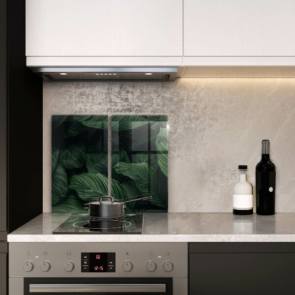 Üveg vágódeszka Sötét levelek