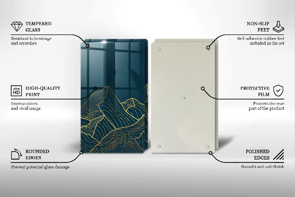 Üveg vágódeszka Absztrakt hegyek