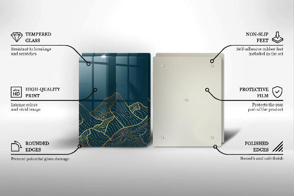 Üveg vágódeszka Absztrakt hegyek