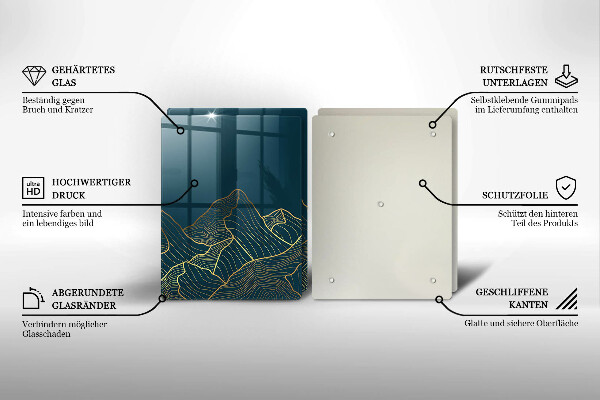 Üveg vágódeszka Absztrakt hegyek