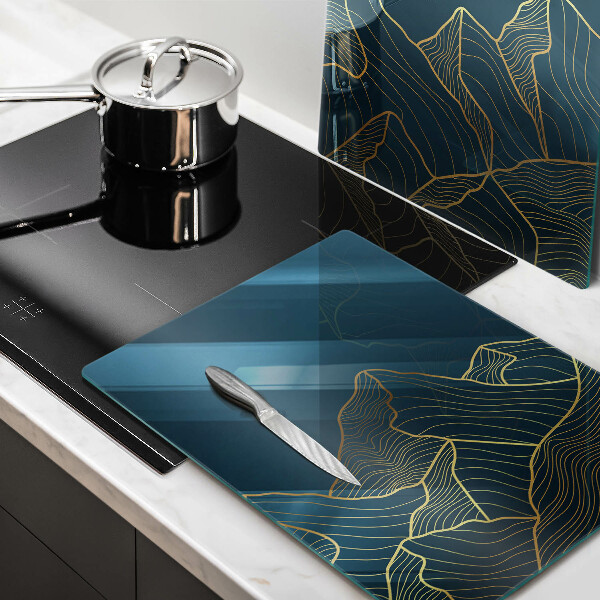 Üveg vágódeszka Absztrakt hegyek