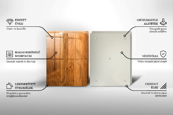 Üveg vágódeszka Fadeszkák