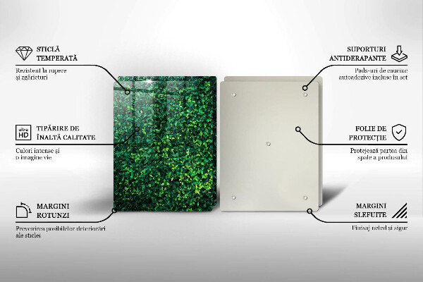 Üveg vágódeszka Növény kis levelekkel