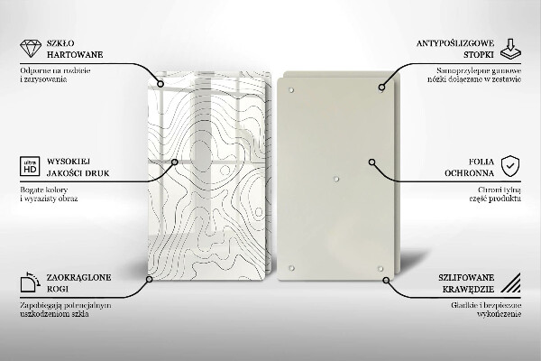 Üveg vágódeszka Line art design