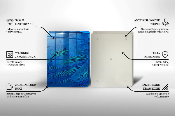 Üveg vágódeszka Madártollak