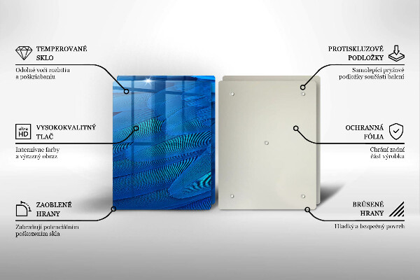 Üveg vágódeszka Madártollak