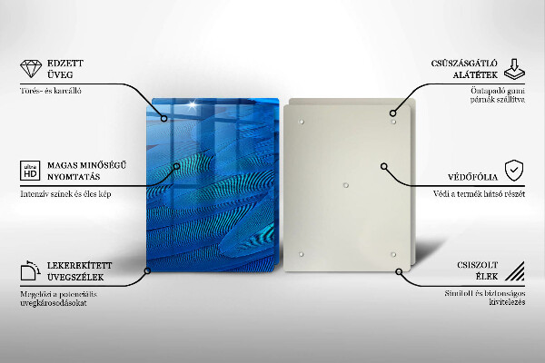 Üveg vágódeszka Madártollak