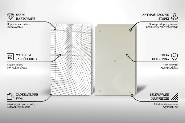 Üveg vágódeszka Modern vonalak minta