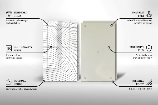 Üveg vágódeszka Modern vonalak minta