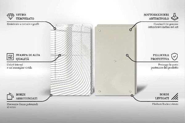 Üveg vágódeszka Modern vonalak minta