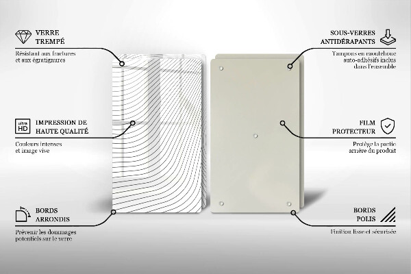 Üveg vágódeszka Modern vonalak minta