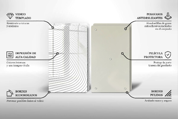 Üveg vágódeszka Modern vonalak minta