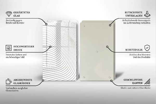 Üveg vágódeszka Modern vonalak minta